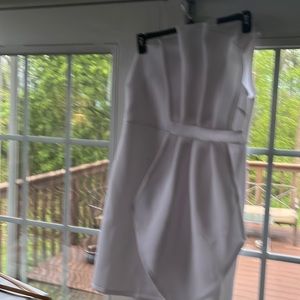 NY&CO white one shoulder dress with fluffy detail at the bust (hard to describe)